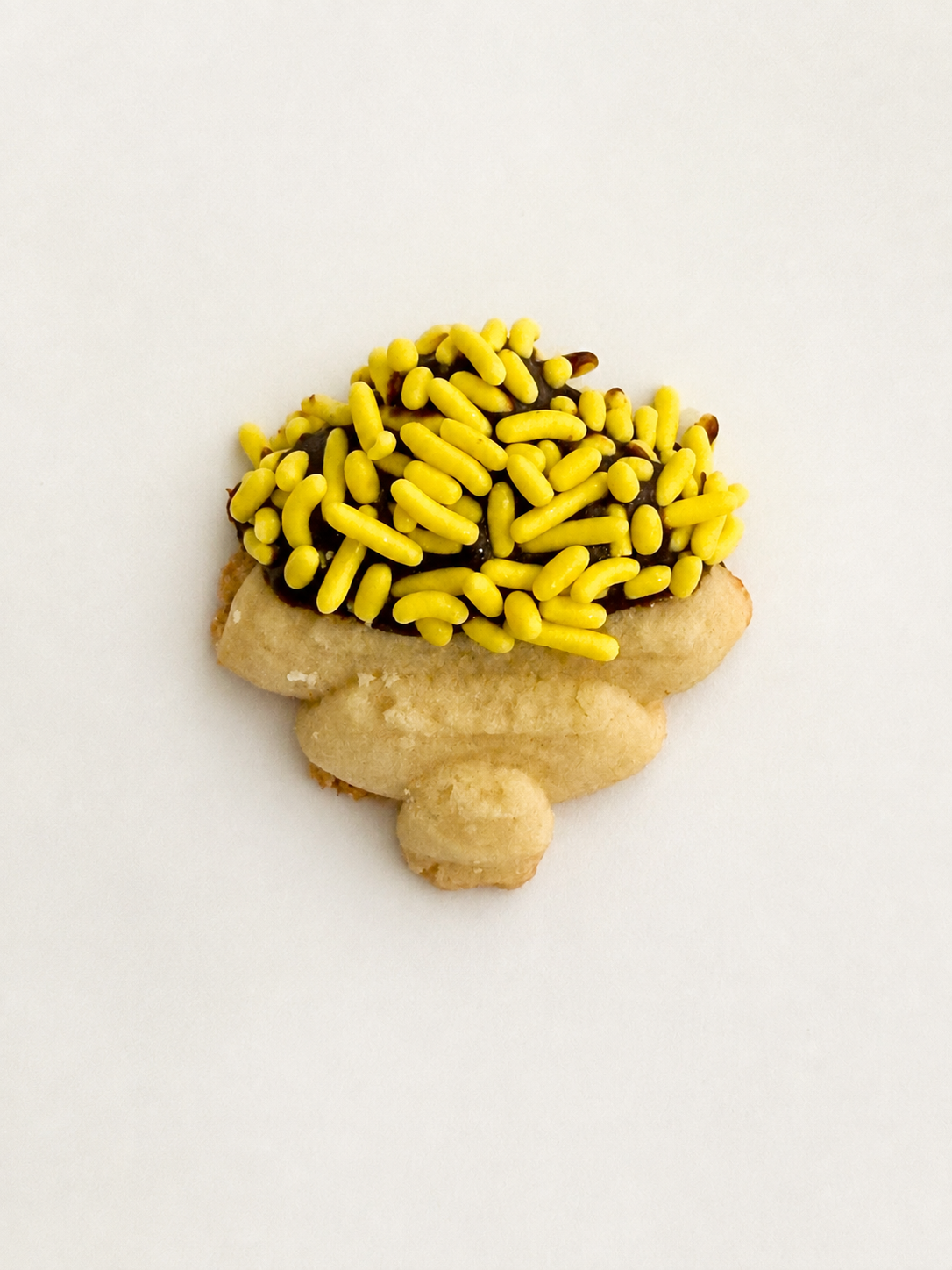 Pediatric Cancer Awareness Cookie with yellow sprinkles, original photograph